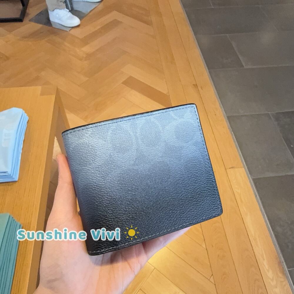 NWT Coach 3-In-1 WalletIn Ombre Signature Canvas Blue CEC40